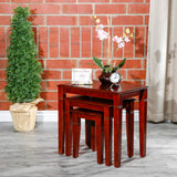 English Elm 3-Piece Nesting Table Set, Cherry