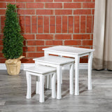 English Elm 3-Piece Nesting Table Set, White