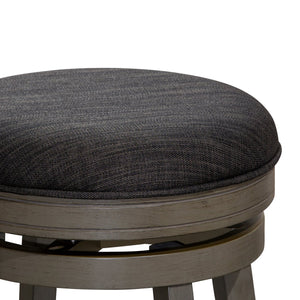 English Elm 24" Counter Stool - Stylish Weathered Gray, Charcoal Fabric Seat, 360° Swivel For Ultimate Comfort B04660672