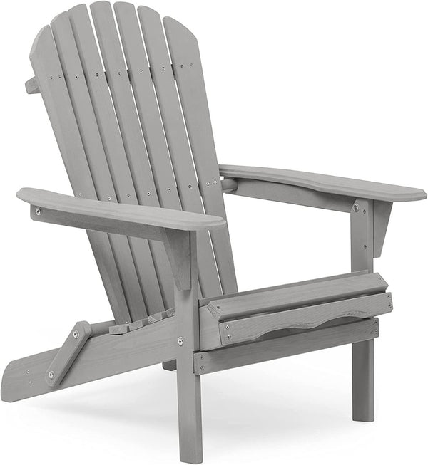 English Elm Wood Solid Cedar Folding Adirondack Chair Set of 2 for Patio Backyard Outdoor W139058446