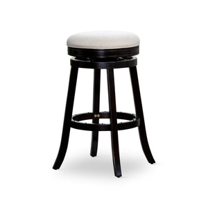 English Elm 30" Bar Stool Backless Swivel with Padded Charcoal Fabric Seat, Solid Hardwood Frame, Durable Design Espresso B04660667