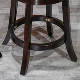 English Elm 30" Bar Stool, Espresso Finish, Beige Fabric Seat