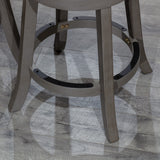 English Elm 24" Counter Stool, Weathered Gray Finish, Charcoal Fabric Seat