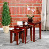 English Elm 3-Piece Nesting Table Set, Cherry