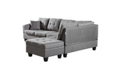 Hearth and Haven Fabric Right Chaise Living Room Sofa Set with Storage Ottoman W1352S00005