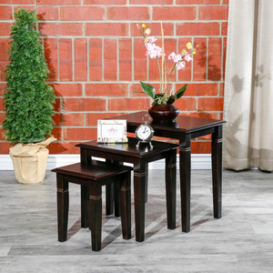 English Elm 3-Piece Nesting Table Set, Espresso