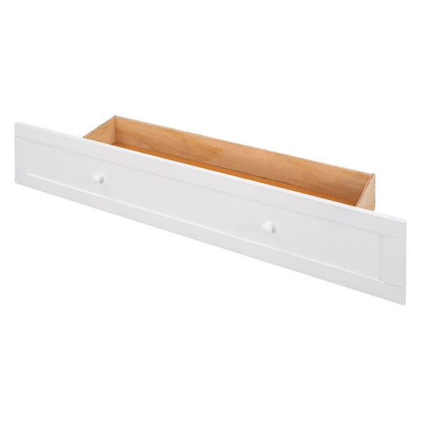 English Elm Queen Mobile Murphy Bed with Drawer & Side Shelves, Space-Saving White Wall Bed for Guests (Queen) GX000317AAK-1