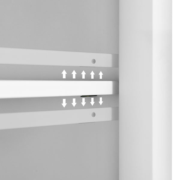 English Elm Kitchen Cart with Drop-Leaf Rubberwood Countertop, Sliding Barn Door, Locking Wheels & Storage Space White SK000001AAW