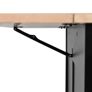 English Elm Kitchen Cart with Drop-Leaf Rubberwood Countertop, Sliding Barn Door, Locking Wheels & Storage Space Black SK000001AAB