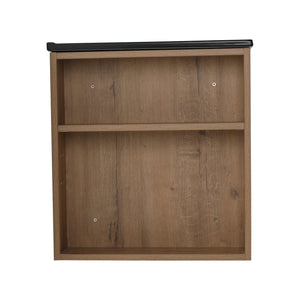 English Elm 30 Inch Bathroom Vanity - Modern Black Ceramic Basin With Adjustable Open Shelf For Small Spaces W999S00004