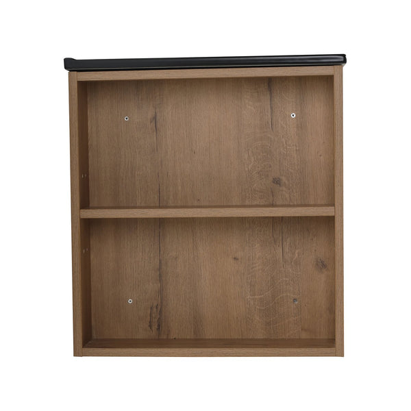English Elm 30 Inch Bathroom Vanity - Modern Black Ceramic Basin With Adjustable Open Shelf For Small Spaces W999S00004