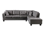 Hearth and Haven Fabric Right Chaise Living Room Sofa Set with Storage Ottoman W1352S00005