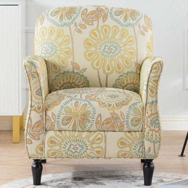 English Elm Accent Chair Mid Century Modern Woven Fabric Birch Legs Ergonomic Living Room Seat W68041398
