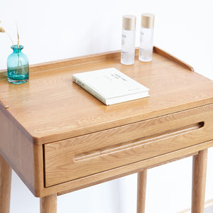 English Elm Dresser Solid Wood Bistro Desk with Storage Drawer for Bedroom or Entryway Nook W128362455
