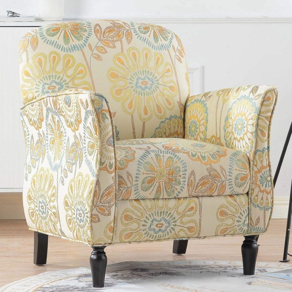 English Elm Accent Chair Mid-century Woven Fabric Seat Birch Legs Ergonomic Living Room W680P406002
