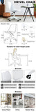 English Elm Modern Home Office Desk Chairs, Adjustable 360 °Swivel Chair Engineering Plastic Armless Swivel Computer Chair With Wheels For Living Room, Bed Room Office Hotel Dining Room and White.