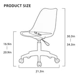 English Elm Modern Home Office Desk Chairs, Adjustable 360 °Swivel Chair Engineering Plastic Armless Swivel Computer Chair With Wheels For Living Room, Bed Room Office Hotel Dining Room and Amber Brown