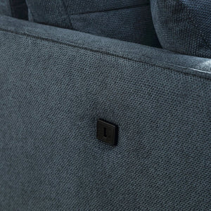 English Elm Living Space Three Seat Sofa Waterproof Polyester Upholstery with Usb Charging Port Dark Blue W82072359