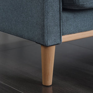 English Elm Living Space Three Seat Sofa Waterproof Polyester Upholstery with Usb Charging Port Dark Blue W82072359