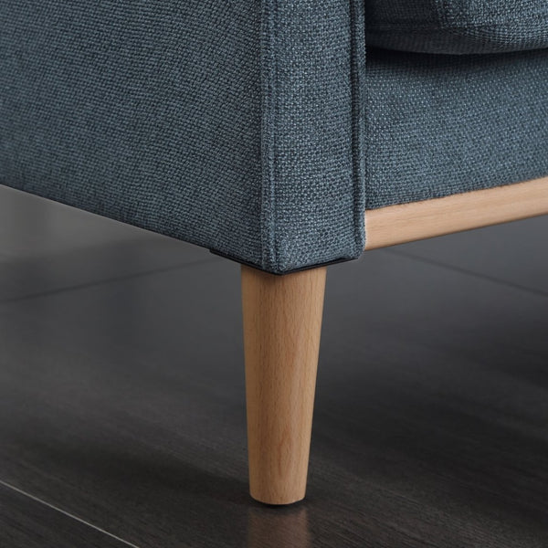 English Elm Living Space Three Seat Sofa Waterproof Polyester Upholstery with Usb Charging Port Dark Blue W82072359