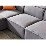 English Elm [Video] Modular Sofa L Shape With Convertible Ottoman Chaise(Grey)