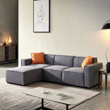 English Elm [Video] Modular Sofa L Shape With Convertible Ottoman Chaise(Grey)