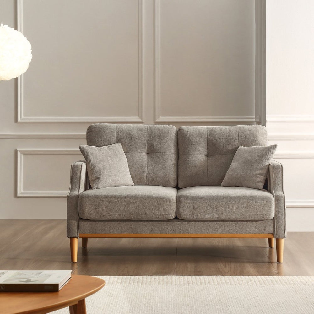 English Elm Living Space Button Tufted Loveseat Waterproof Polyester Upholstery with Usb Port W82057379
