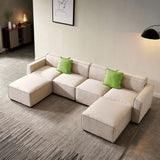 English Elm Modular U Shape Sectional Fabric Sofa (Beige)