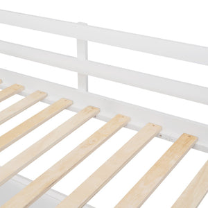 English Elm Twin Pine Wood Loft Bed with Built-in Desk Drawers and Shelf for Kids Rooms LT001530AAK-1