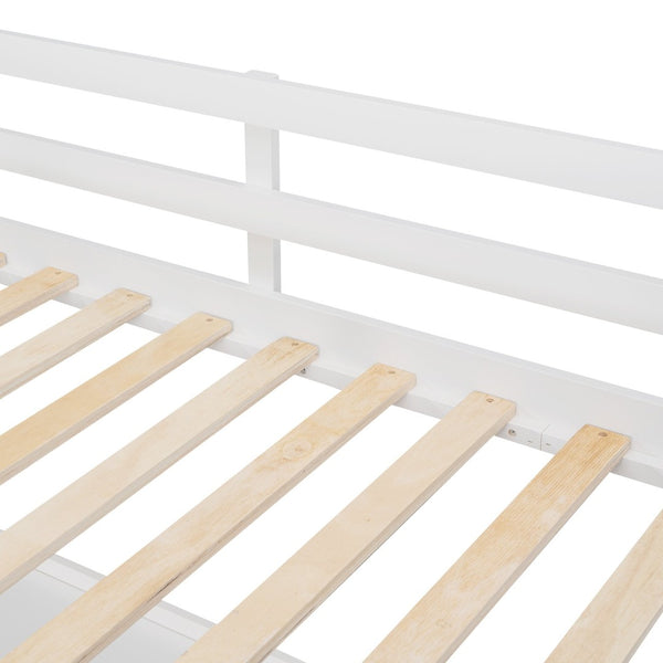 English Elm Twin Pine Wood Loft Bed with Built-in Desk Drawers and Shelf for Kids Rooms LT001530AAK-1