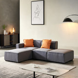 Contemporary Grey Fabric Modular Sectional Sofa, 96