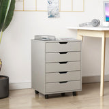 Hearth and Haven The Filing Cabinet Has Five Drawers, a Small Rolling Filing Cabinet, a Printer Rack, An Office Locker, and An Office Pulley Movable Filing Cabinet White Gray W67943149