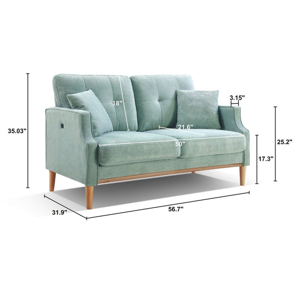 English Elm Living Space Button Tufted Loveseat Waterproof Polyester Usb Charging Contemporary Sofa W82057381