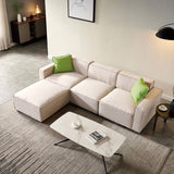 Hearth and Haven Modular L-Shape Sofa Sectional with Convertible Ottoman Chaise, Beige W1097S00036