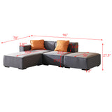 English Elm Modular Sectional Fabric Sofa (Grey)