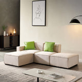 Beige Modular Fabric Sectional Sofa, 96