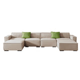 English Elm Modular U Shape Sectional Fabric Sofa (Beige)