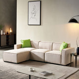 Hearth and Haven Modular L-Shape Sofa Sectional with Convertible Ottoman Chaise, Beige W1097S00036