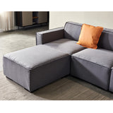 English Elm [Video] Modular Sofa L Shape With Convertible Ottoman Chaise(Grey)