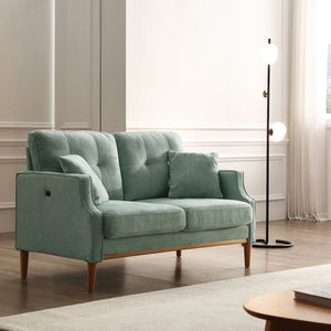 English Elm Living Space Button Tufted Loveseat Waterproof Polyester Usb Charging Contemporary Sofa W82057381