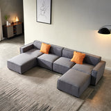 English Elm Modular U Shape Sectional Fabric Sofa (Grey)