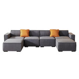 English Elm Modular U Shape Sectional Fabric Sofa (Grey)