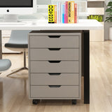 Hearth and Haven The Filing Cabinet Has Five Drawers, a Small Rolling Filing Cabinet, a Printer Rack, An Office Locker, and An Office Pulley Movable Filing Cabinet White Gray W67943149