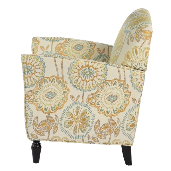 English Elm Accent Chair Mid Century Modern Woven Fabric Birch Legs Ergonomic Living Room Seat W68041398