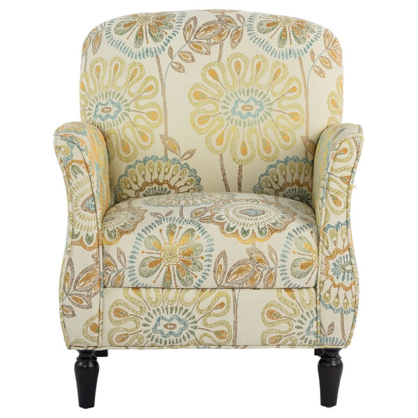 English Elm Accent Chair Mid Century Modern Woven Fabric Birch Legs Ergonomic Living Room Seat W68041398