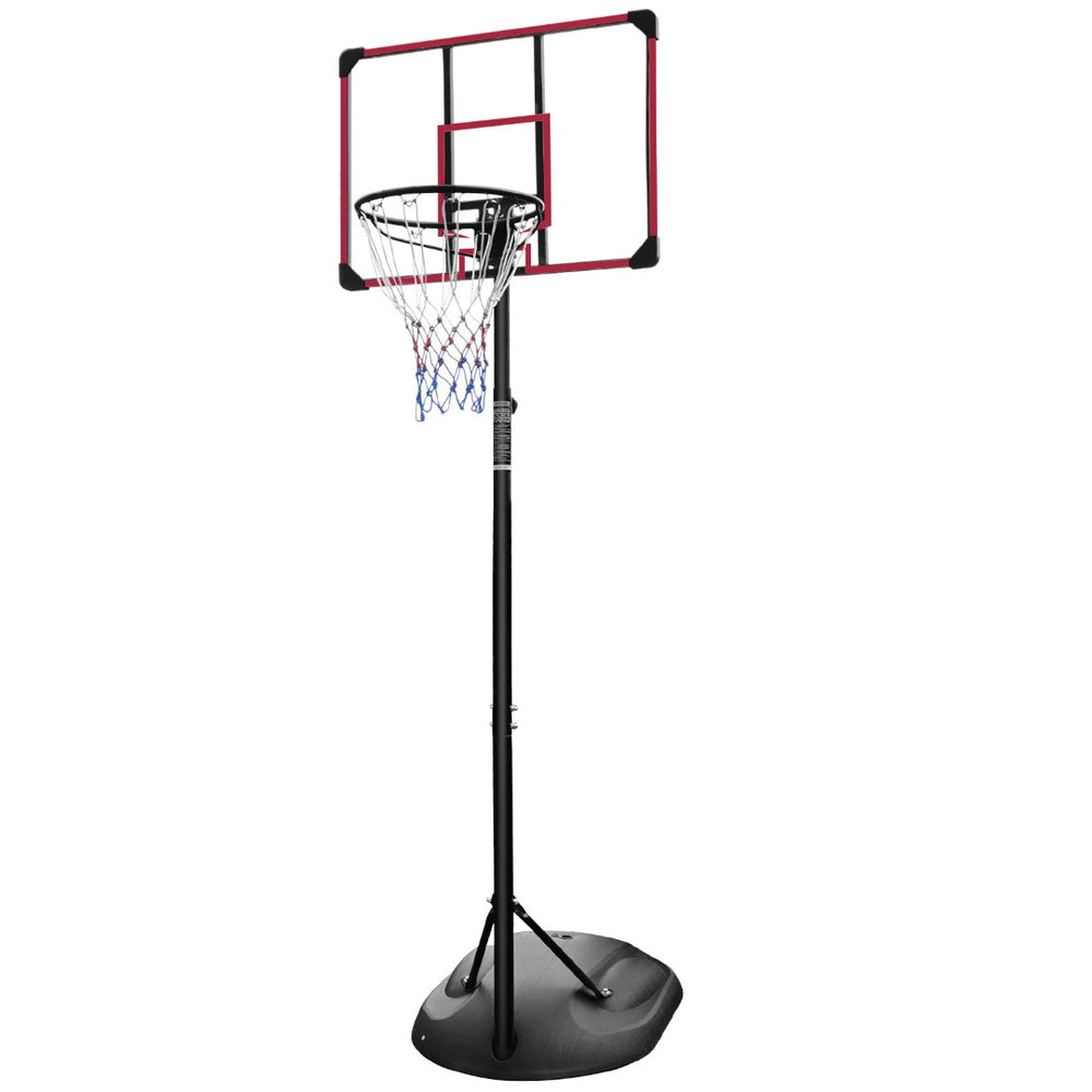 English Elm Portable Basketball Hoop Steel Frame Adjustable Height 7.5 to 9.2 Ft with Wheels W140860513