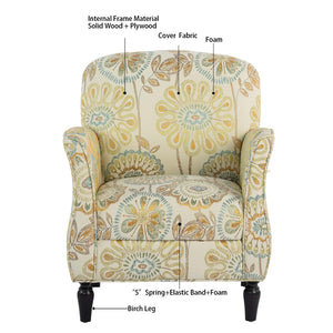English Elm Accent Chair Mid Century Modern Woven Fabric Birch Legs Ergonomic Living Room Seat W68041398