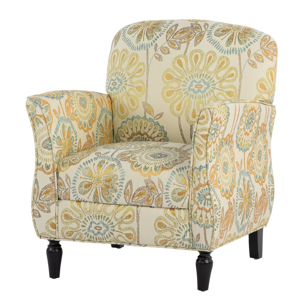 English Elm Accent Chair Mid Century Modern Woven Fabric Birch Legs Ergonomic Living Room Seat W68041398
