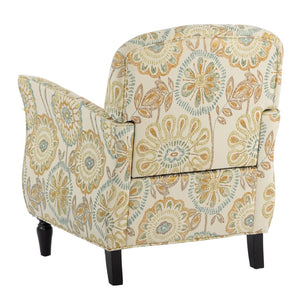 English Elm Accent Chair Mid Century Modern Woven Fabric Birch Legs Ergonomic Living Room Seat W68041398