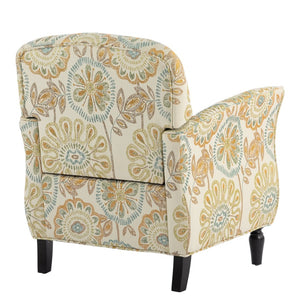 English Elm Accent Chair Mid Century Modern Woven Fabric Birch Legs Ergonomic Living Room Seat W68041398